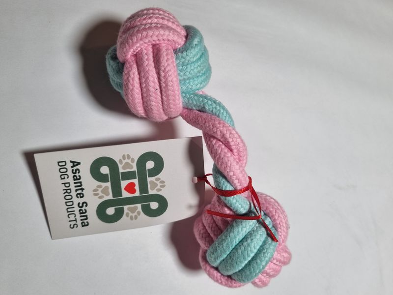 Asante Sana TOYS -  Pink &amp; Blue CHUNKY Double Ended Ball Tug