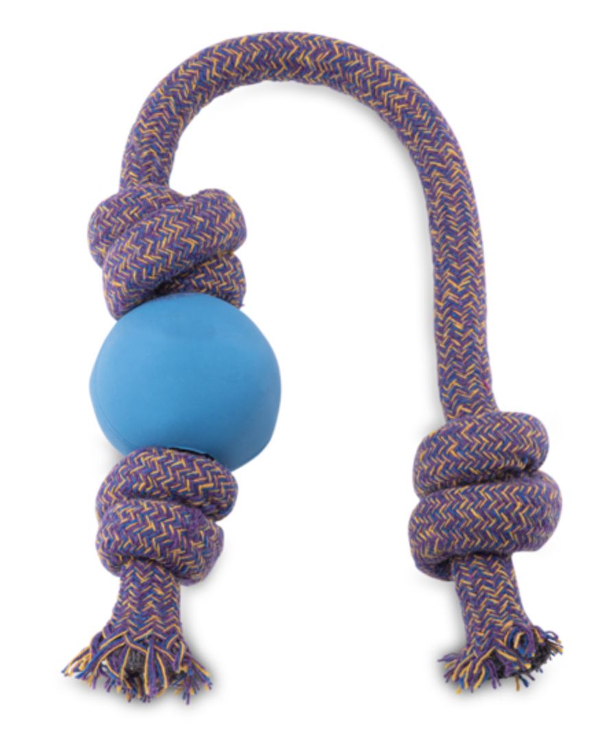 Beco Natural Rubber Ball on Rope BLUE