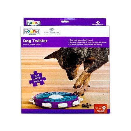 Dog Twister - Unlock, Slide &amp; Treat by Nina Ottosson Level 3 Purple &amp; Blue