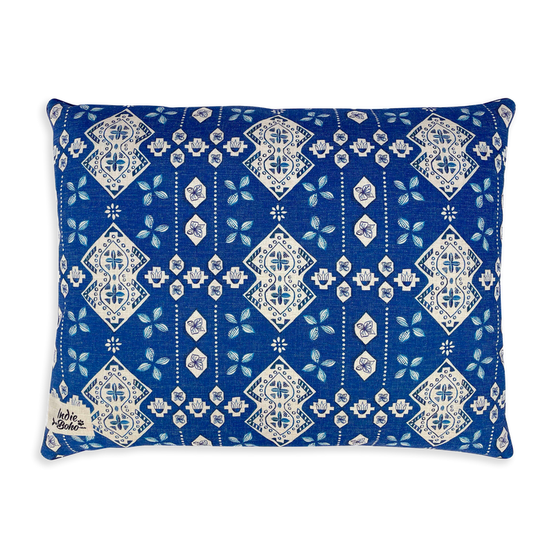 Indie Boho Linen Blend Dog Bed - Noosa Nights LG Indie Boho Linen Blend Dog Bed - Noosa Nights LG