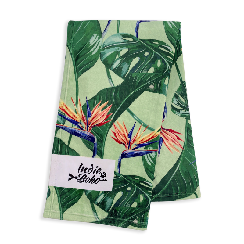 Indie Boho Designer Pet Blanket - Tropical Bloom Indie Boho Designer Pet Blanket - Tropical Bloom