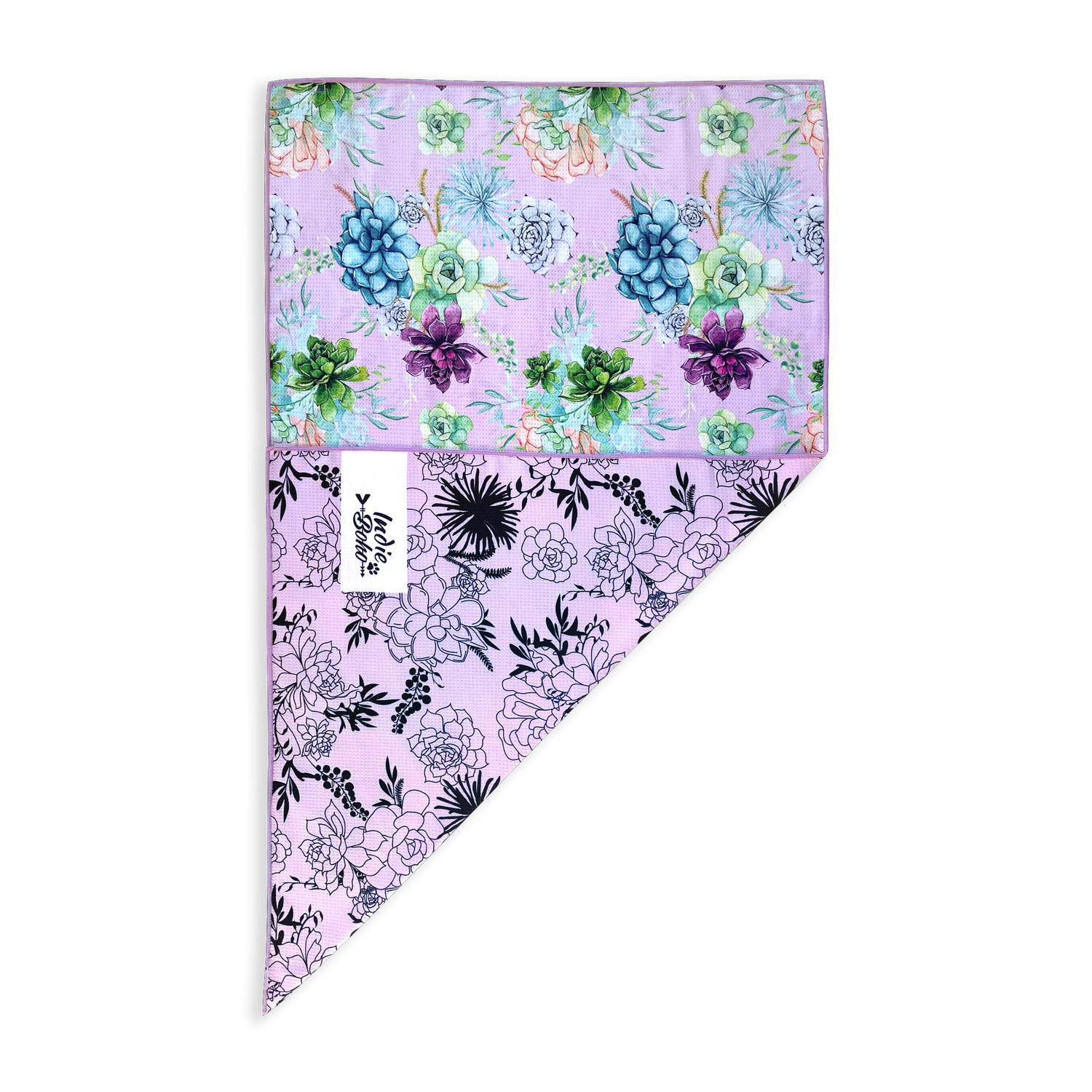 Indie Boho Designer Travel &amp; Bath Towel - Succulent Medley