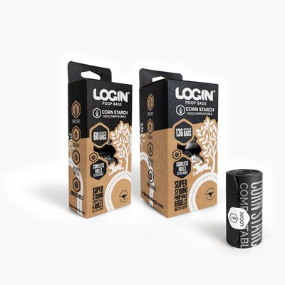 LOGIN Poop Bags - Compostable 4 Rolls