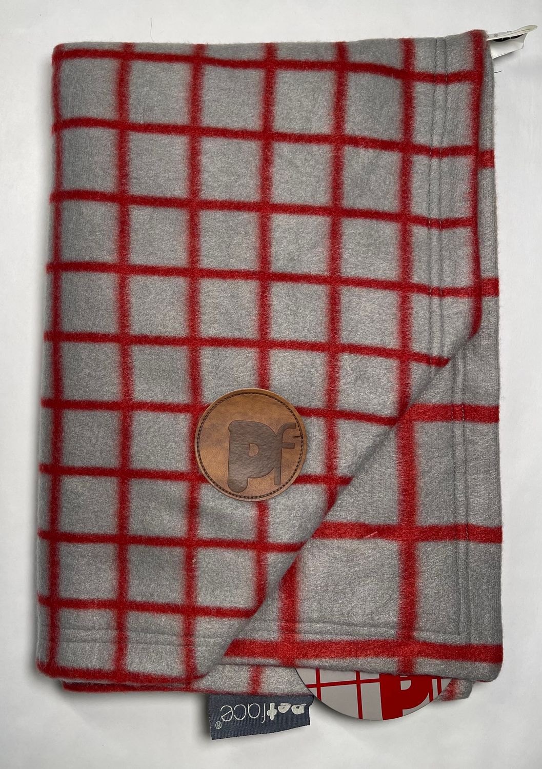 PetFace Fleece Blanket for Dogs - Red Window Check