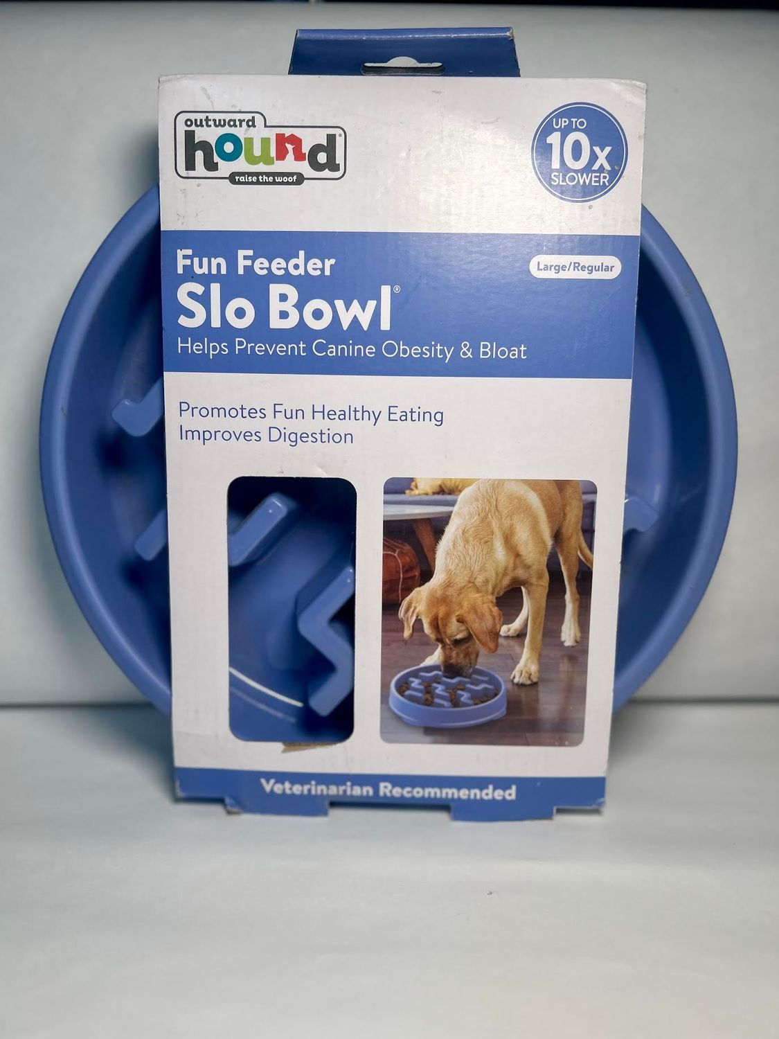 Outward Hound Fun Feeder, Slow Feeder Dog Bowl – Teal. MINI