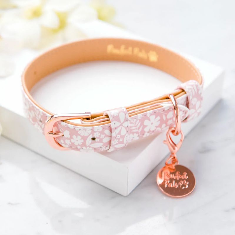 Precious Petal - Dusty Pink Dog Collar - LARGE