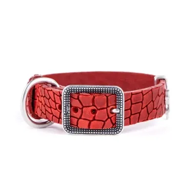 My Family Tucson Collection Red Leather Collar.