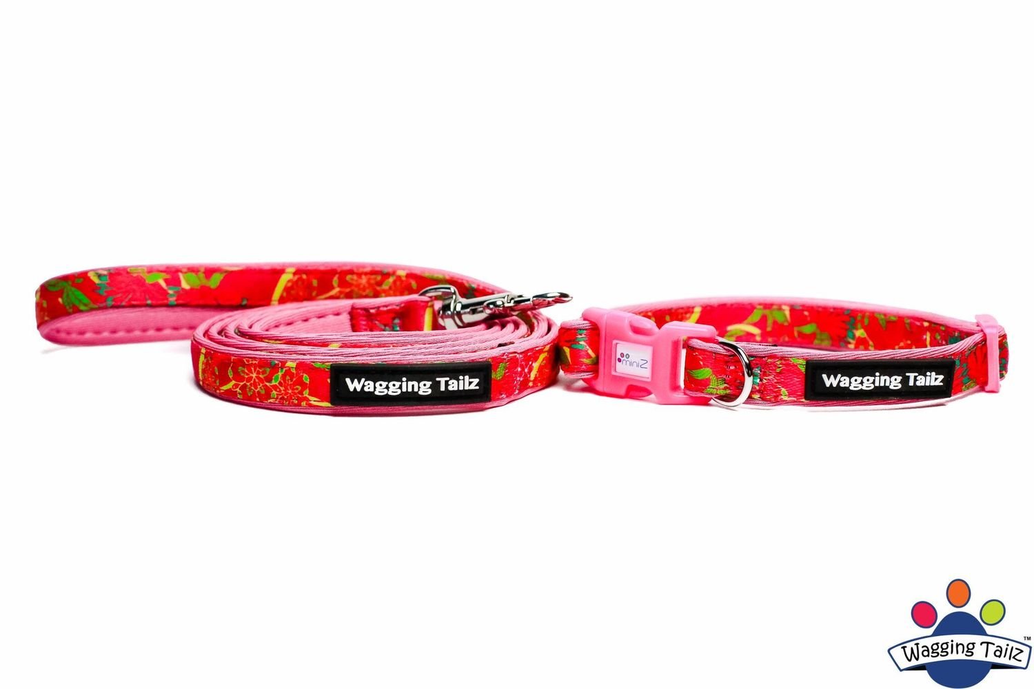 Wagging Tailz Poppy - Pink Collar and Lead Set