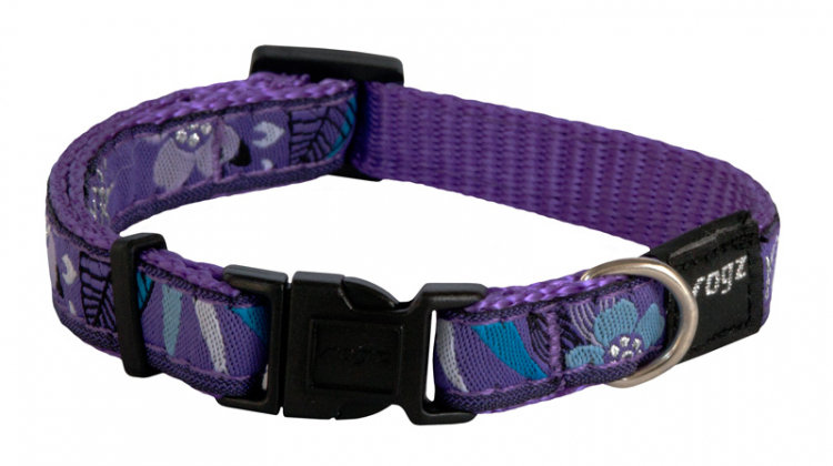 Rogz Fancy Dress Dog Collar, Purple Forest SM