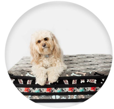 La Doggie Vita Flat Bed [Mattress] Large - Sleeping Dog Design LG