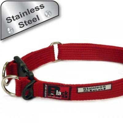 BlackDog Standard Collar - Stainless Steel - Adjustable RED SM