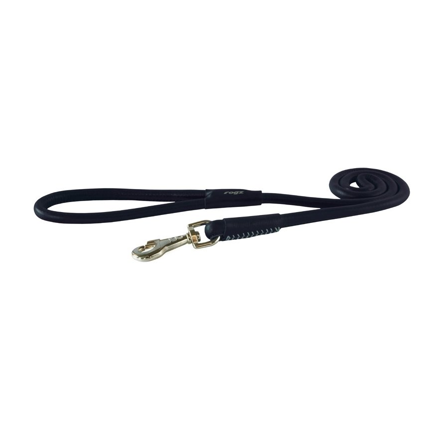 Rogz Leather Round Fixed Lead, BLACK - small