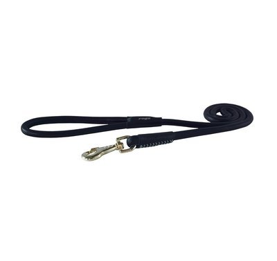 Rogz Leather Round Fixed Lead, BLACK - LG