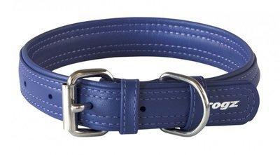 Rogz Leather Buckle Collar Purple, MEDIUM