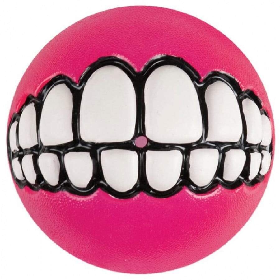 Rogz Grinz Ball Pink Dog Toy, MEDIUM
