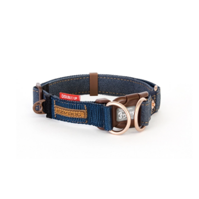 EzyDog Collar - Double Up Collar - Denim. MEDIUM