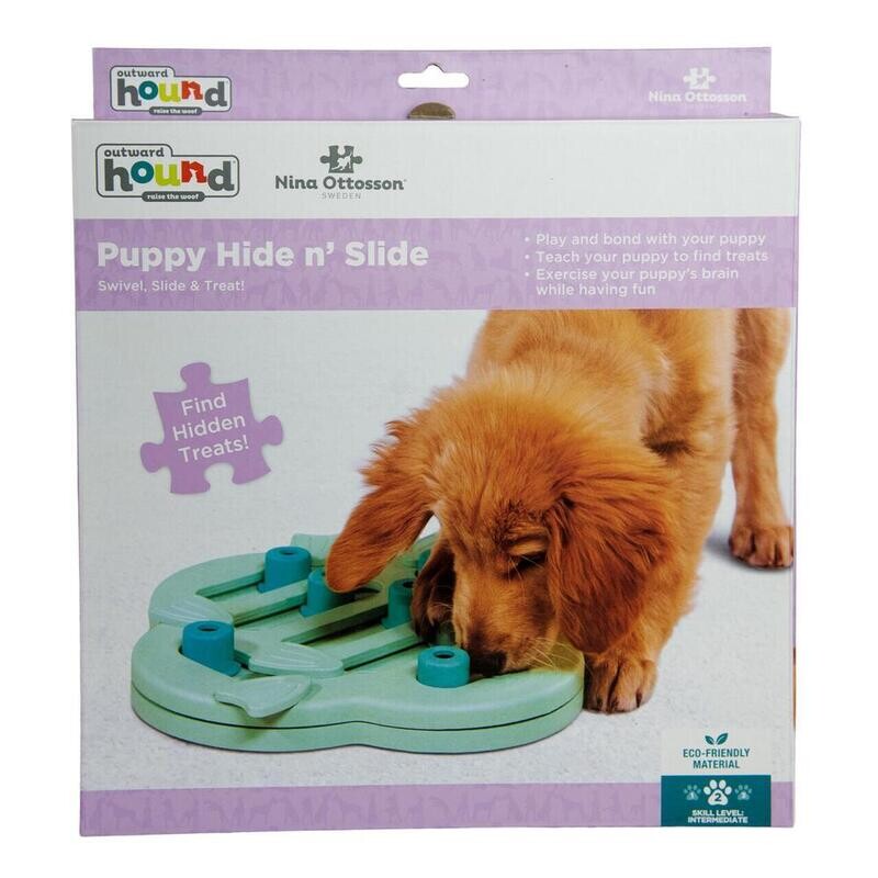 Puppy Hide &amp; Slide - Swivel, Slide &amp; Treat by Nina Ottosson Level 2 - Greens
