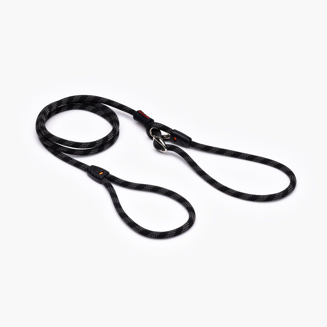 EzyDog Lead - Collar Leash Combo Luca  - High Quality Climbing Rope 170 cm - BLACK