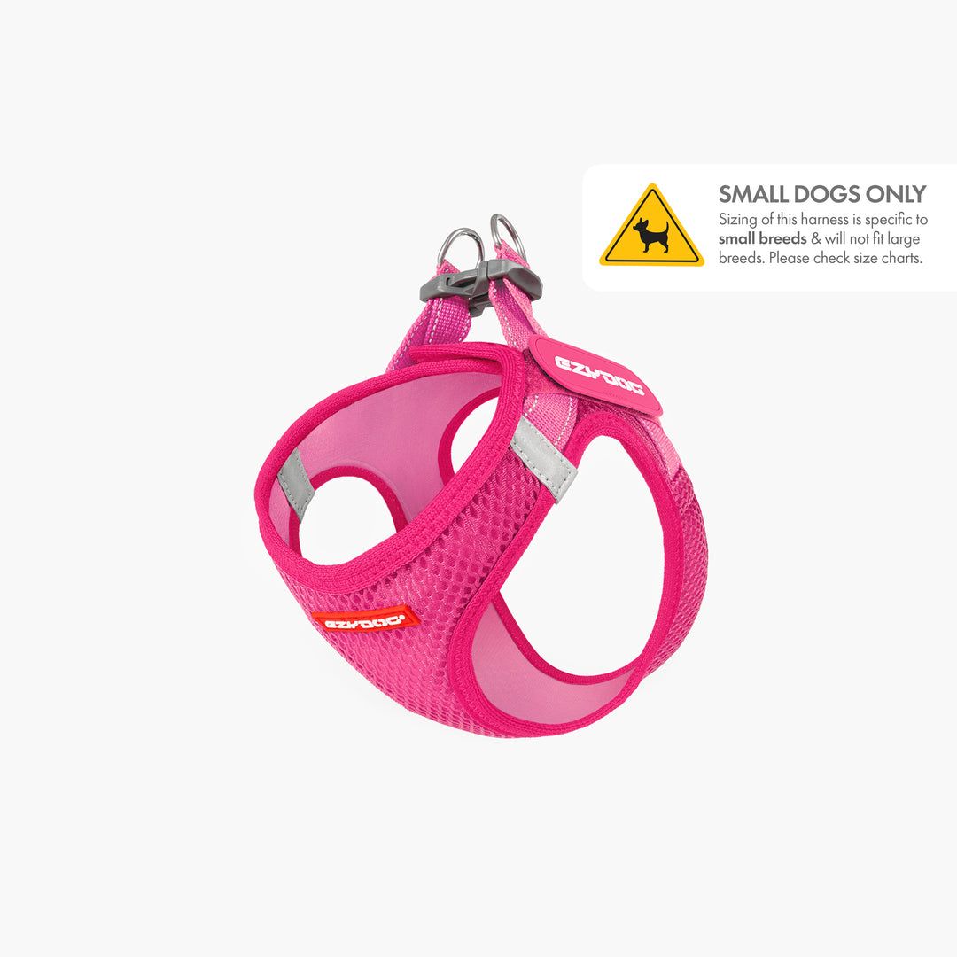 EzyDog Harness - Form Fit Active Mesh Harness SUITS SMALL BREEDS - X-Small PINK