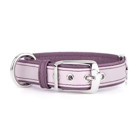 My Family Leather Firenze Dog Collar Pink SM