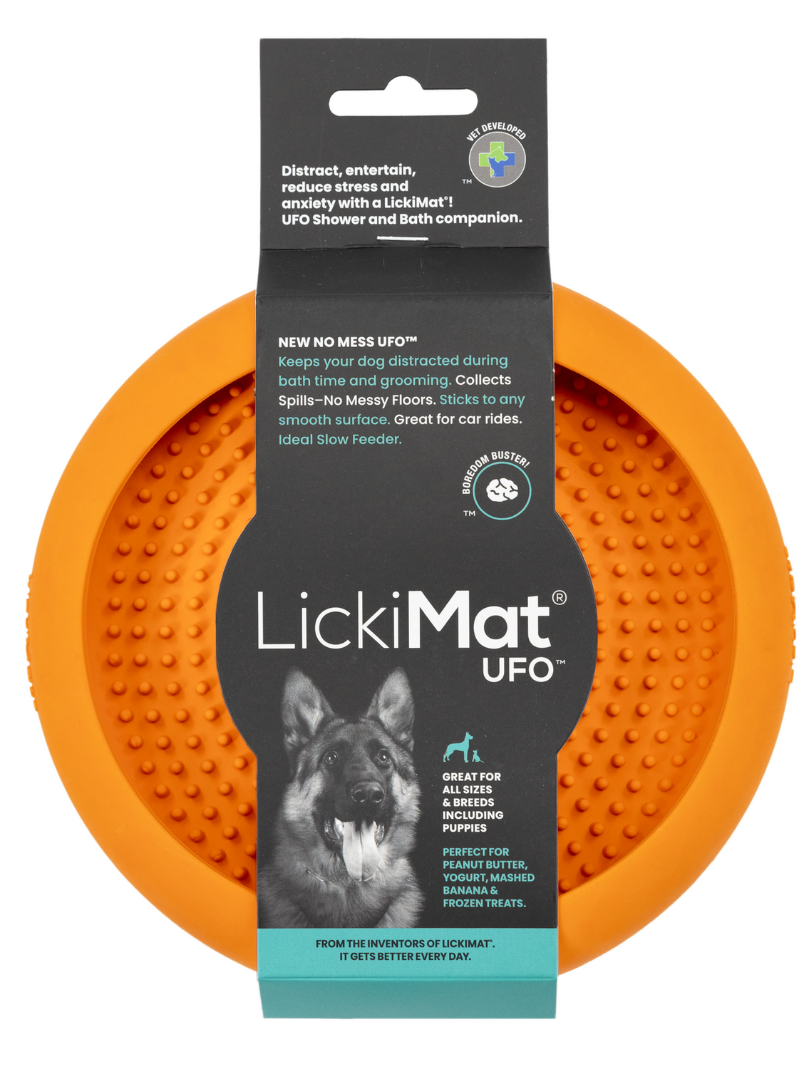 LickiMat® UFO Slow Feeder Bowl, ORANGE