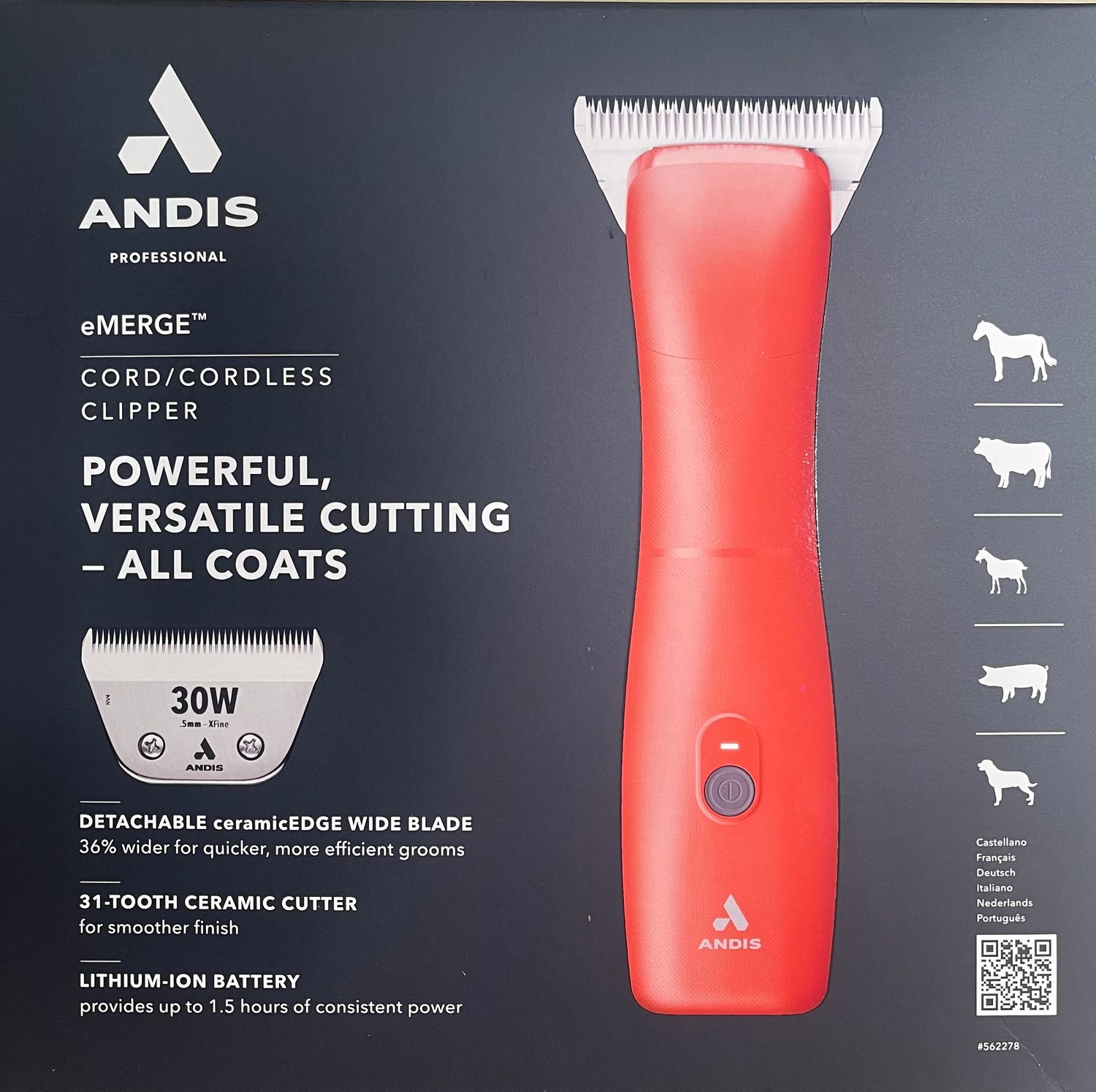 Andis eMerge Clipper -Orange Wide
