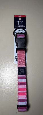 Hamilton Adjustable Dog Collar PINK Diamond - M/L
