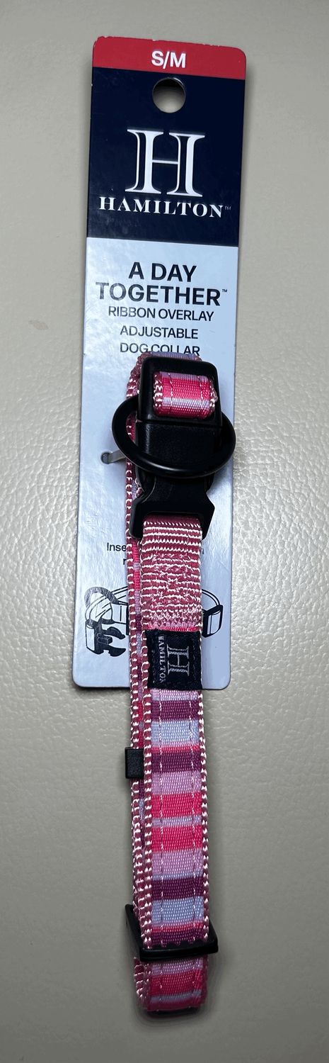 Hamilton Adjustable Dog Collar PINK Diamond - S/M
