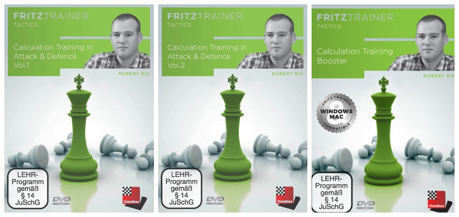 Calculation Training in Attack &amp; Defence Vol.1 &amp; Vol.2 with Calculation Training Booster by  Robert Ris