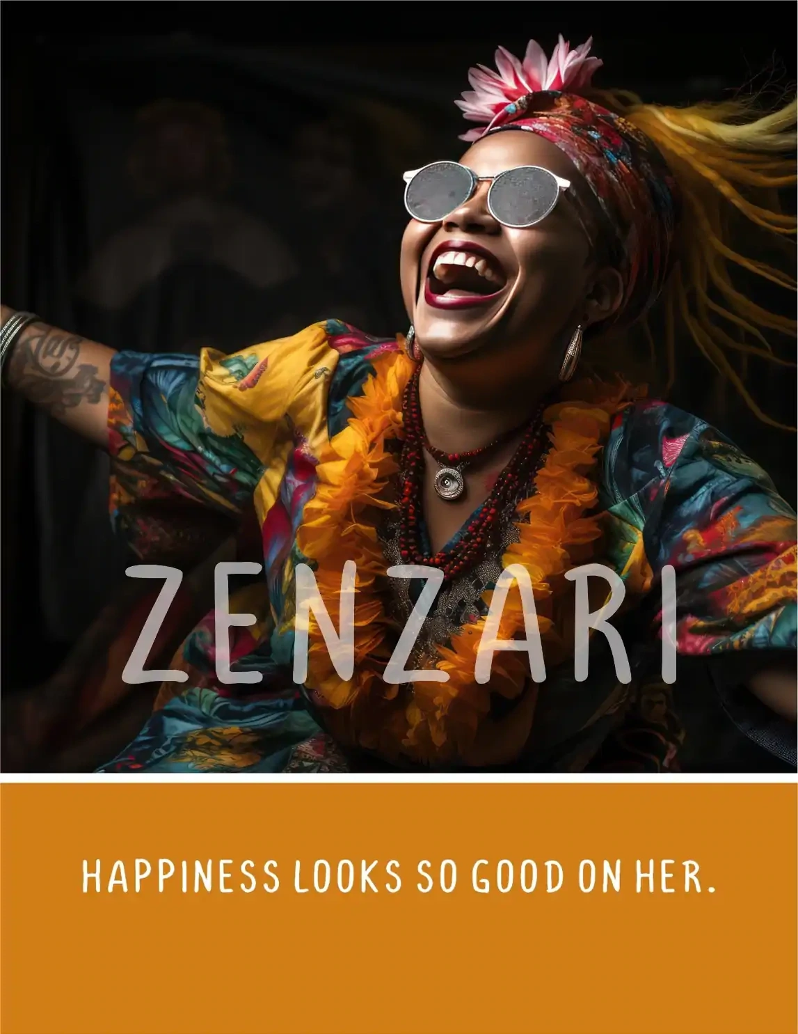 BODACIOUS WOMEN 022 PRINT HAPPINESS LOOKS GOOD ON HER