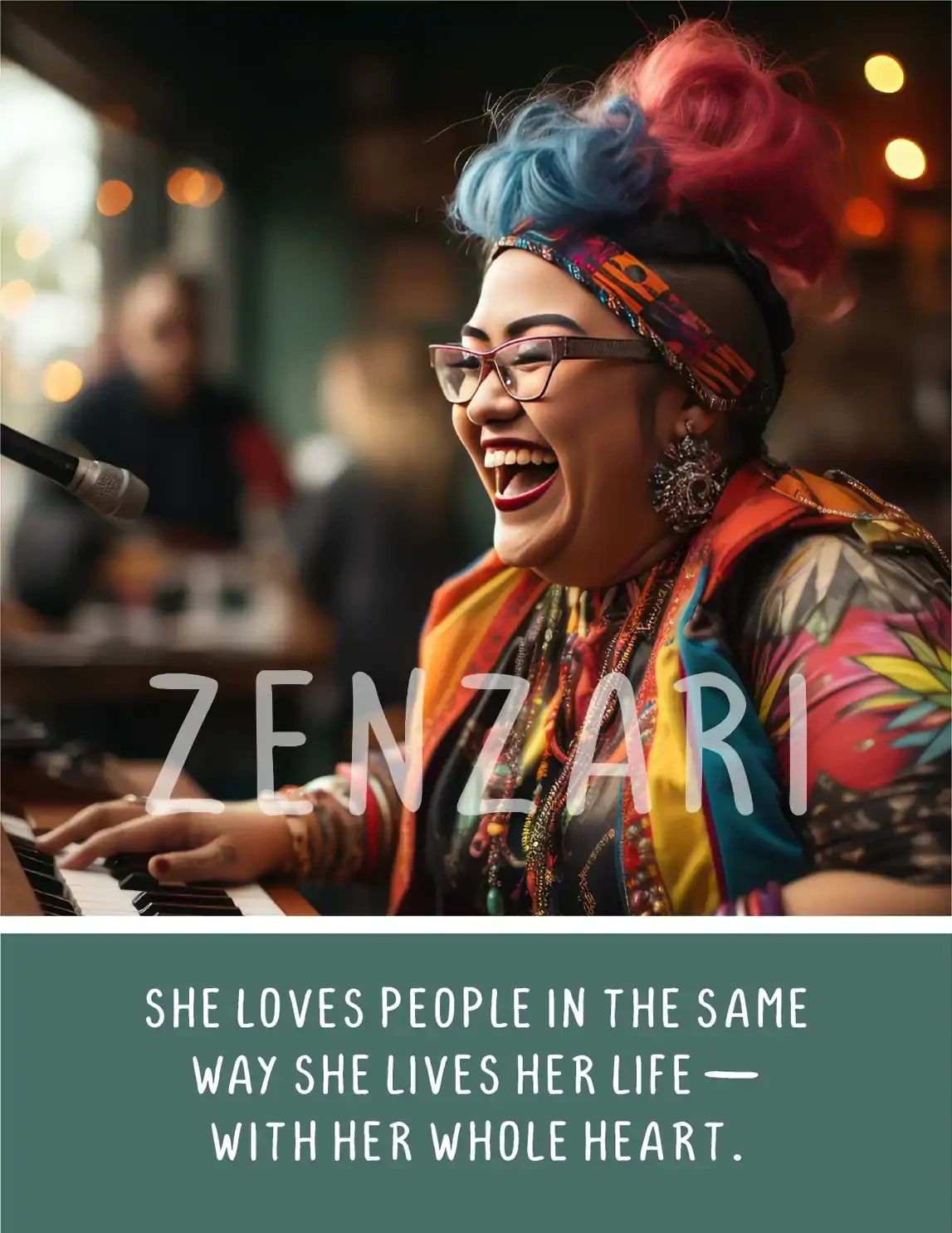 BODACIOUS WOMEN 040 PRINT LOVES PEOPLE WITH HER WHOLE HEART