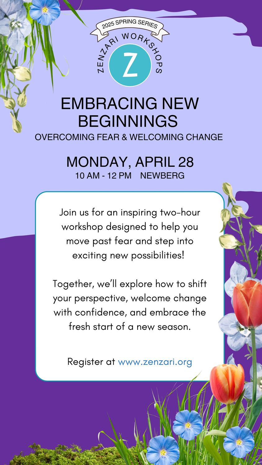APRIL 28TH EMBRACING NEW BEGINNINGS WORKSHOP