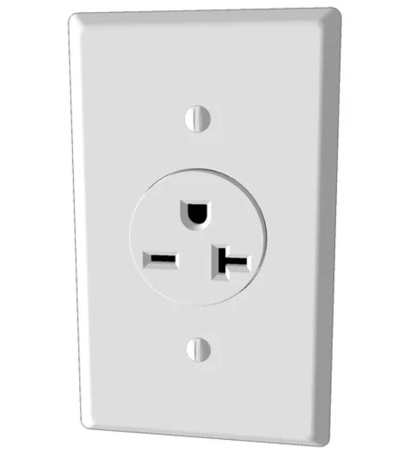STANDARD SINGLE 250V 20A RECPTACLE WHITE