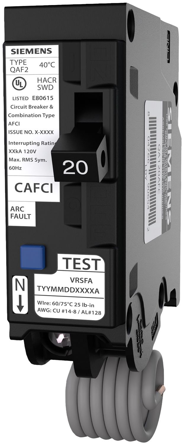 SIEMENS TYPE Q BREAKER QA120AFCCSA 1P 20A 120V AFCI