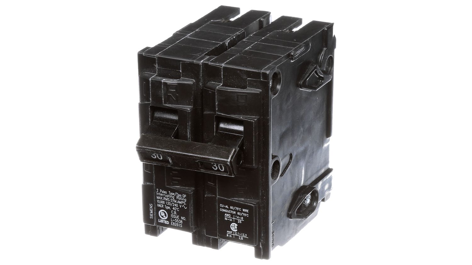 SIEMENS TYPE Q BREAKER Q230 2P 30A 240V
