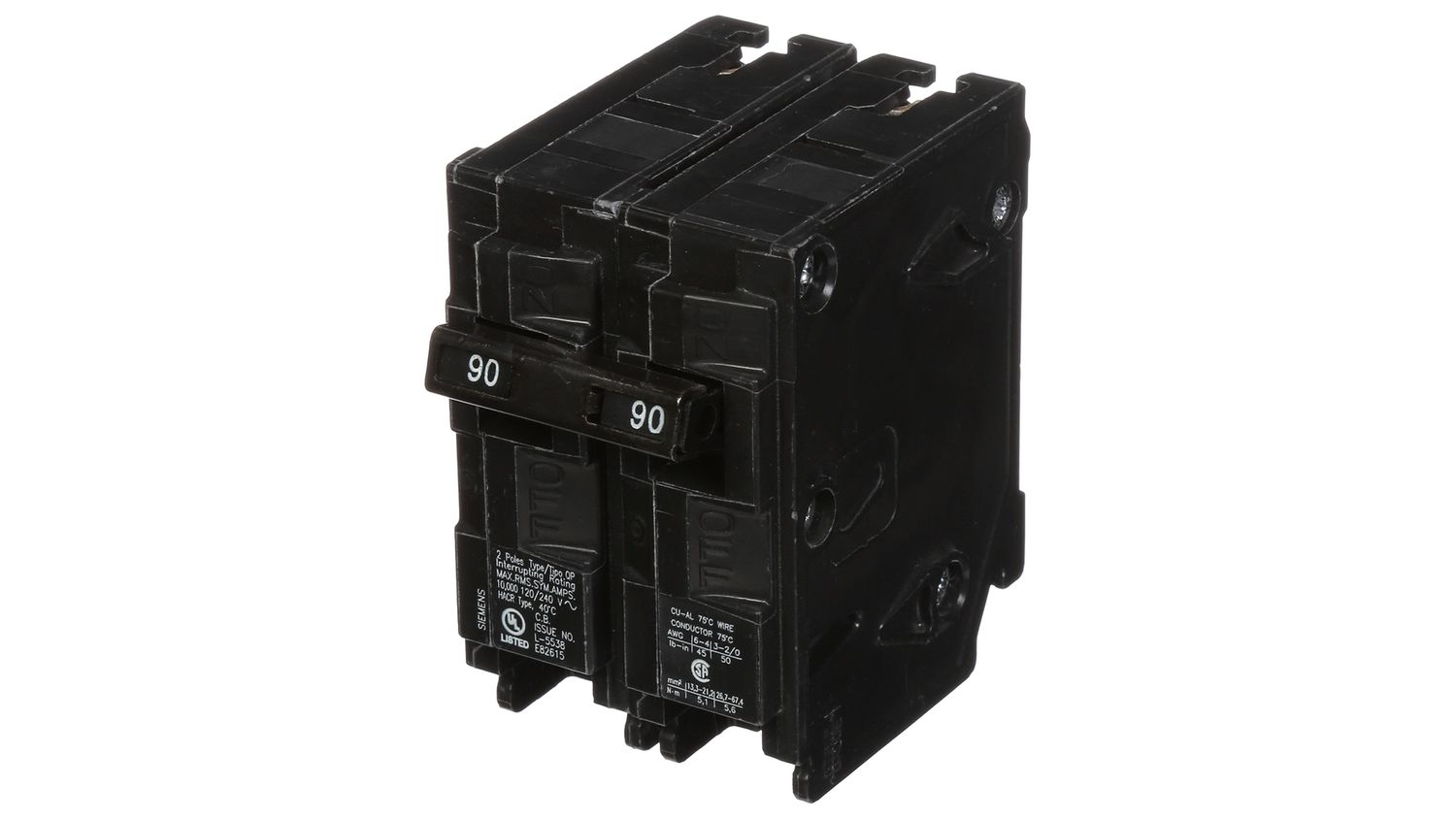 SIEMENS TYPE Q BREAKER Q290 2P 90A 240V