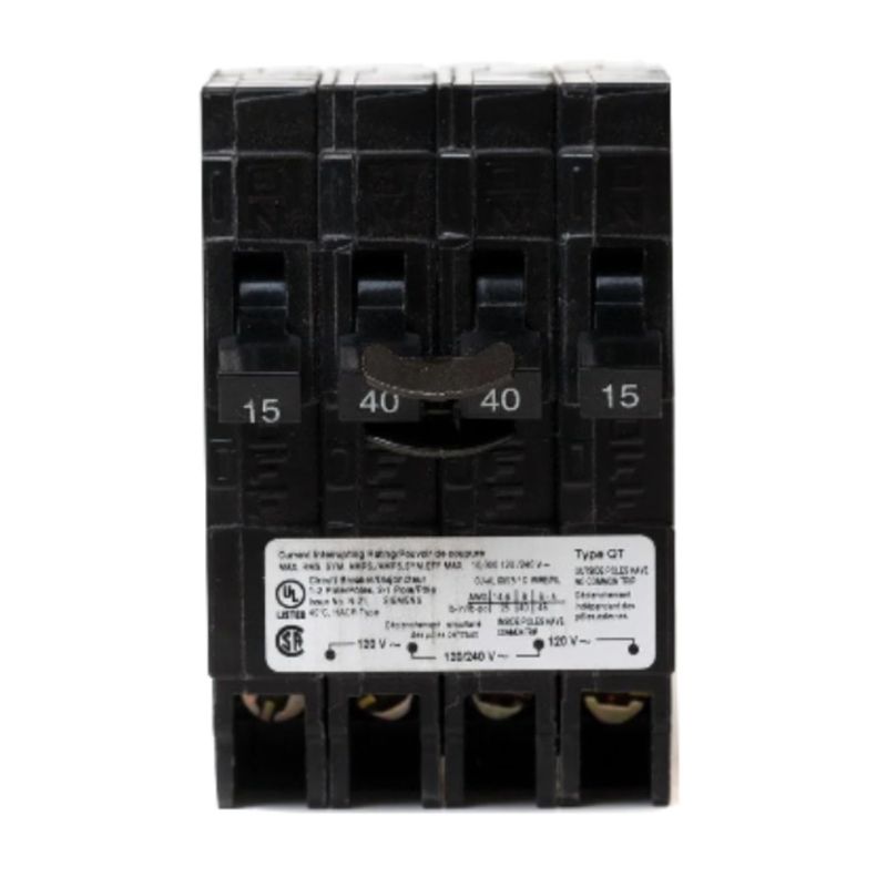 SIEMENS TYPE Q BREAKER Q21540CTNC 1P 15A (2) 2P 40A 240V QUAD