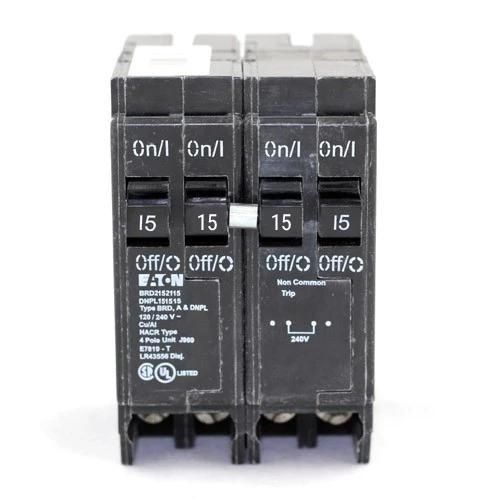 EATON BREAKER TYPE BR DNPL151515 1P 15A (2) 2P 15A 240V QUAD