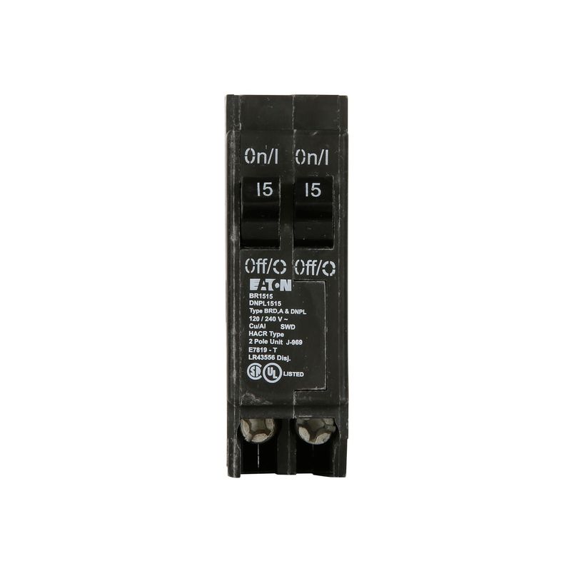 EATON BREAKER TYPE BR DNPL1515 1P 15/15A 120V TANDEM (DUAL)