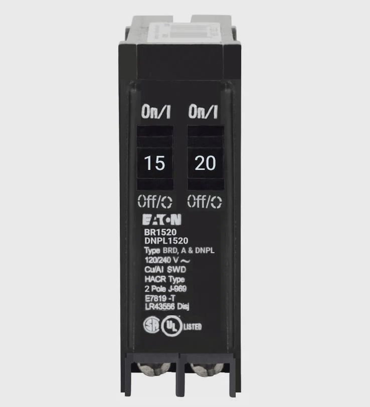 EATON BREAKER TYPE BR DNPL1520 1P 15/20A 120V TANDEM (DUAL)
