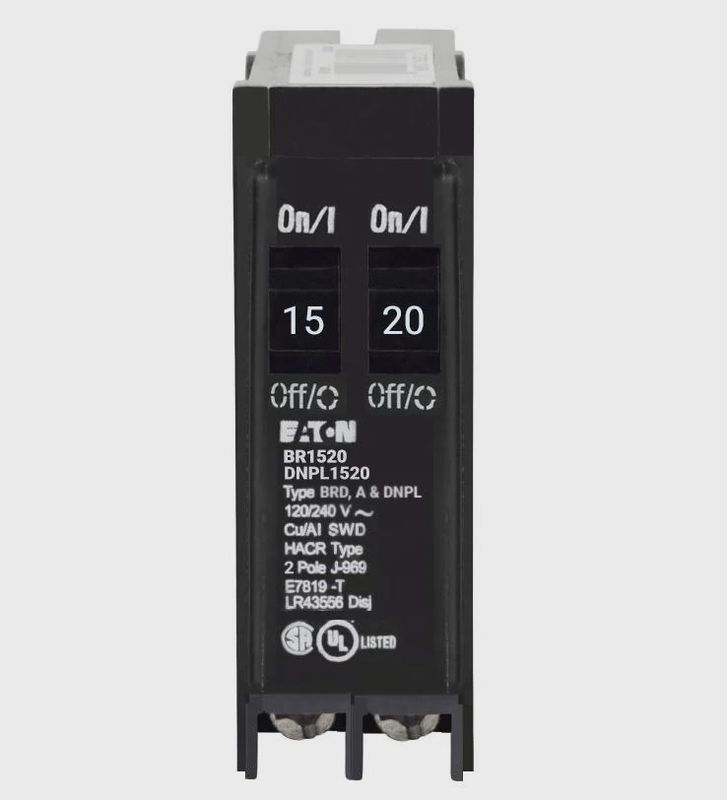 EATON BREAKER TYPE BR DNPL1520 1P 15/20A 120V TANDEM (DUAL)
