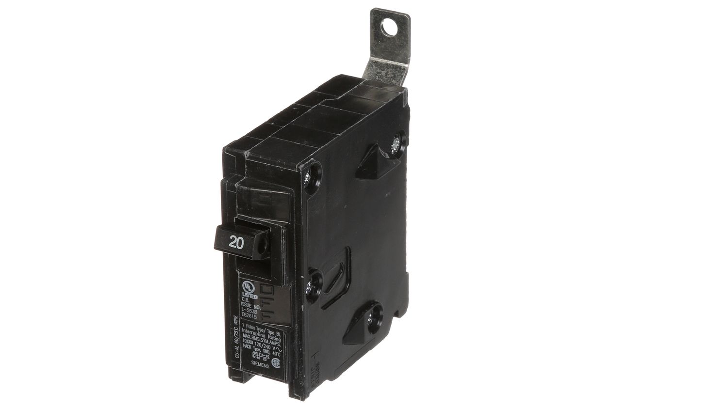 SIEMENS TYPE BL BREAKER B120 1P 20A 120V
