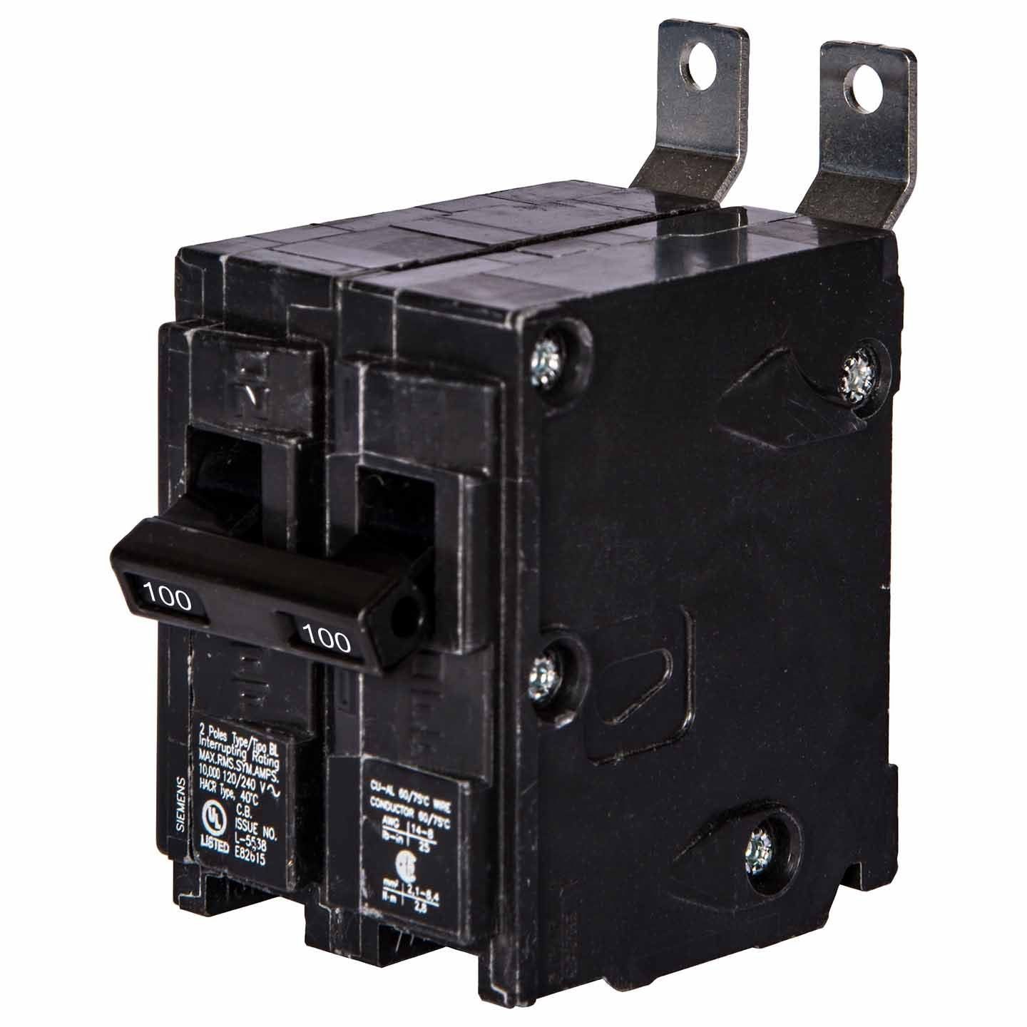 SIEMENS TYPE BL BREAKER B2100 2P 100A 240V