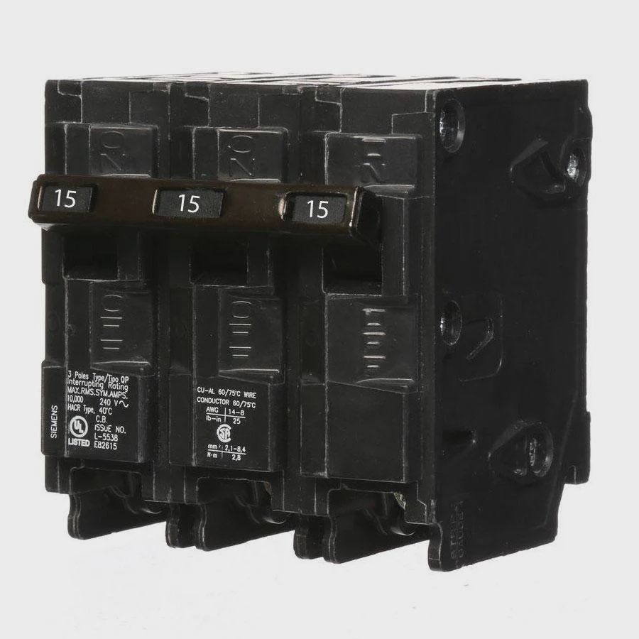 SIEMENS TYPE Q BREAKER Q315 3P 15A 240V
