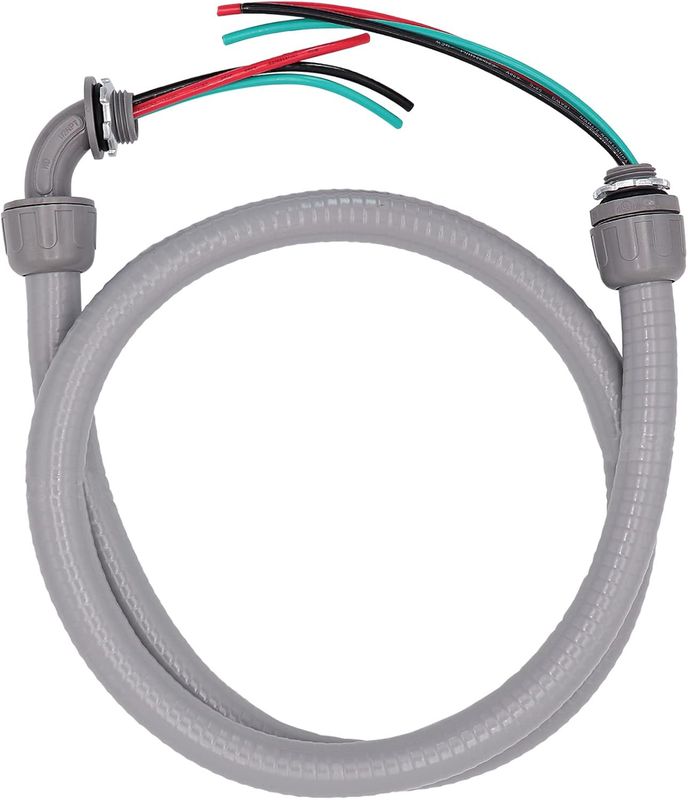 AC WHIP KIT 1/2&quot; X 6FT CONDUIT PRE-WIRED 10/3C X 7FT