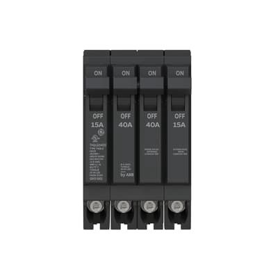 THQLQ154015 2-1P + 1-2P 15/40A 240V QUAD BREAKER