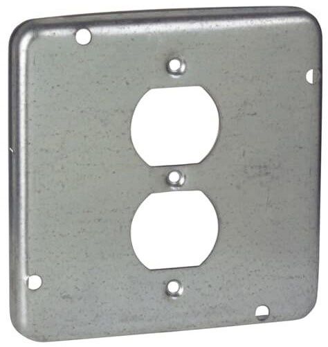 METAL COVER PLATE FOR 4X4 BOX/1 DUPLEX