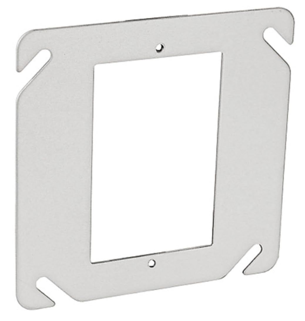 PLASTER MUD RING FOR 4&quot;x4&quot; BOX 1 DEVICE FLAT