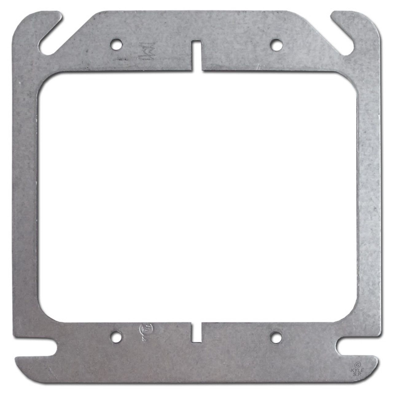 PLASTER MUD RING FOR 4&quot;x4&quot; BOX 2 DEVICE FLAT