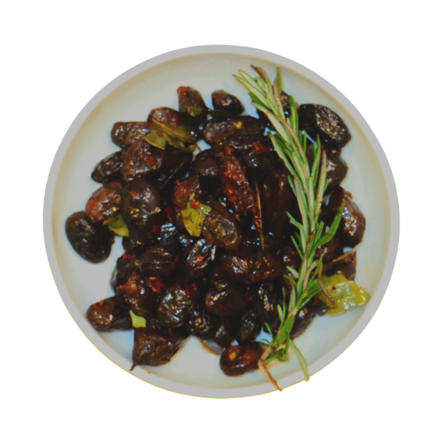 Marinated Dried Black Olives (Chilli)